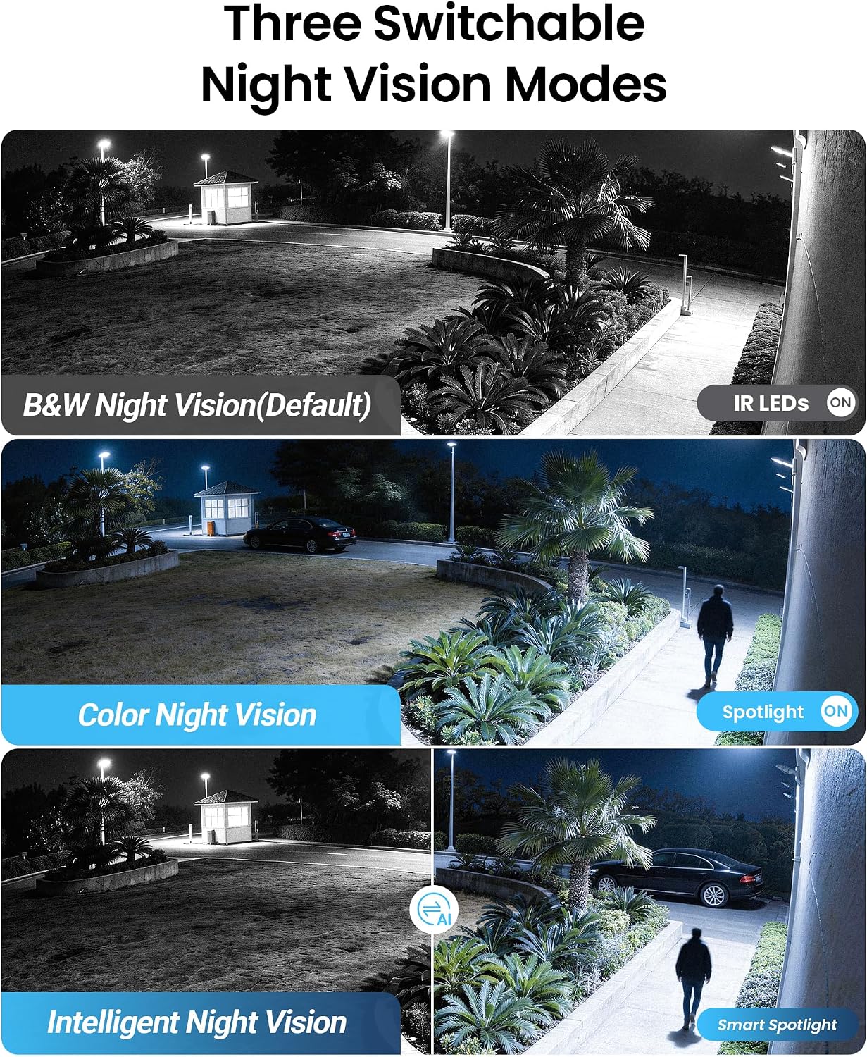 ZOSI 4K Security PoE Camera System with Person Vehicle Detection,8pcs 4K Outdoor Indoor IP Cameras,2 Way Audio,Night Vision,Sound Light Alarm,8 Ports 16CH 8MP NVR with 2TB HDD for Home 24/7 Recording