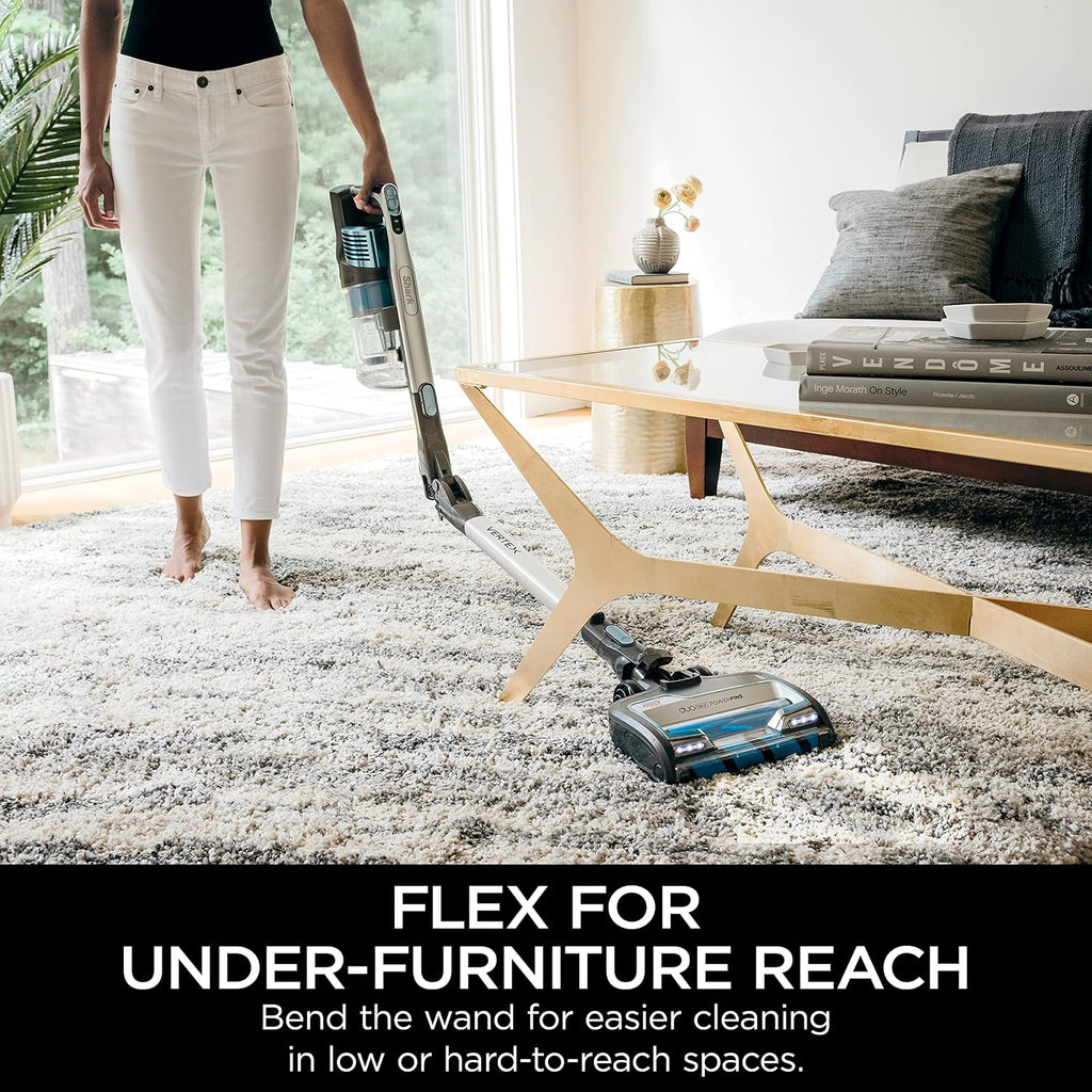 Shark IZ462H Vertex Ultra Lightweight Cordless Stick Vacuum with DuoClean PowerFins, Crevice, Pet Multi-Tool, Anti-Allergen, Brush, Removable Handheld, Flex, Blue, MultiFLEX (Renewed)