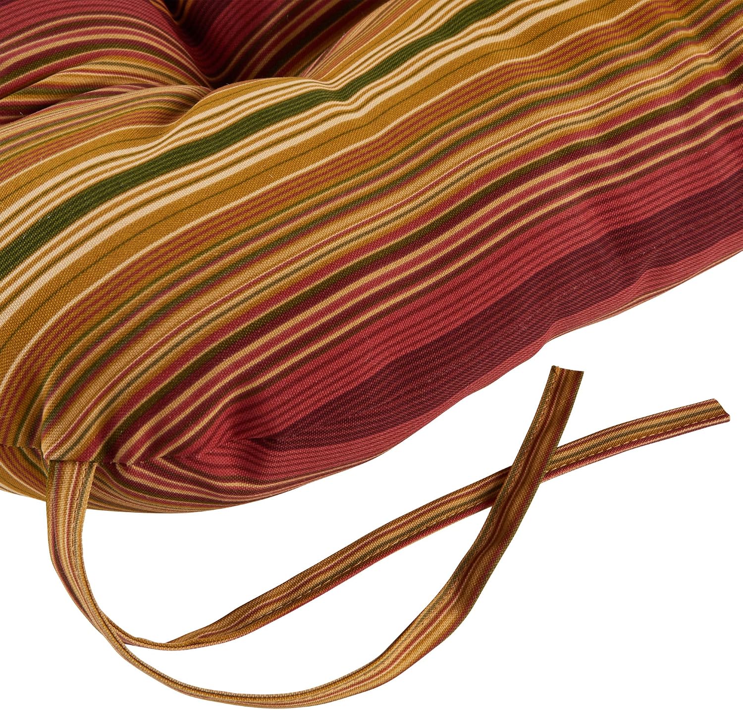 Greendale Home Fashions Outdoor 42x21-inch Seat/Back Chair Cushion (Set of 2), Cinnamon Stripe