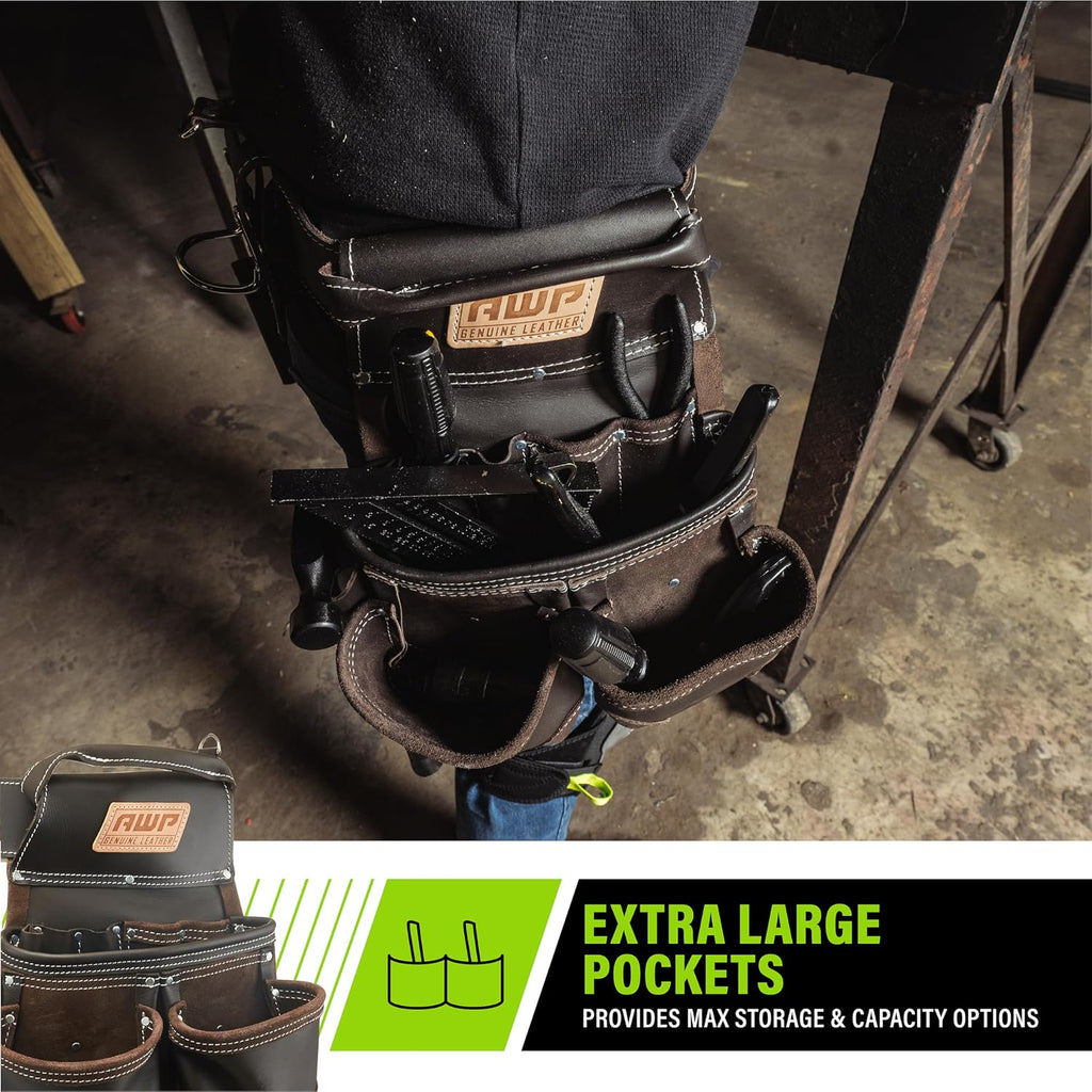 AWP Tool Belt Tool Rig, Durable Premium Utility Belt Organizer for Men & Women, Utility Work, Electrician, Mechanic