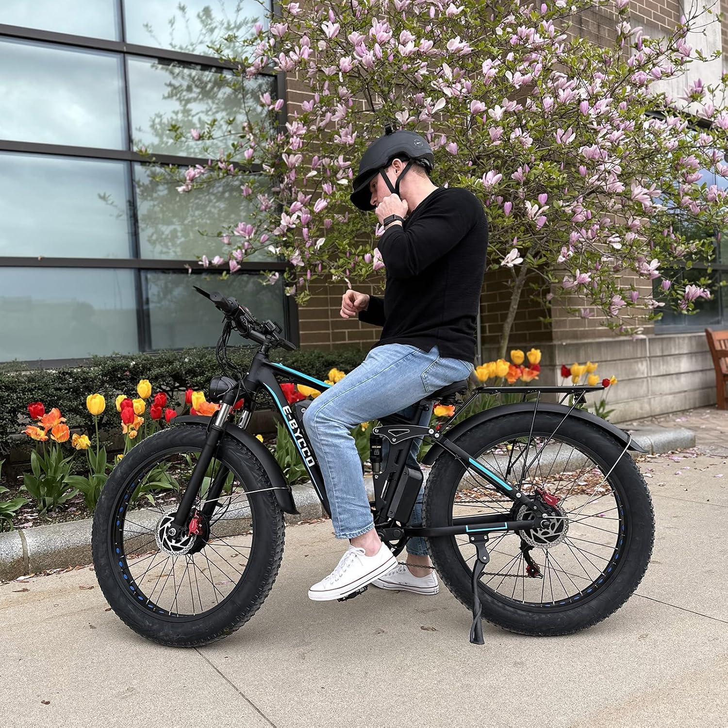 6000W Peak Electric Bike for Adults, 52V 32AH Dual Motor E-Bike, Up to 90Mile & 45 M P H All-Terrain Fat Tires Full Suspension 24/26 Inch Electric Bicycles Hydraulic Disc Brake for Road UL2849 by SGS