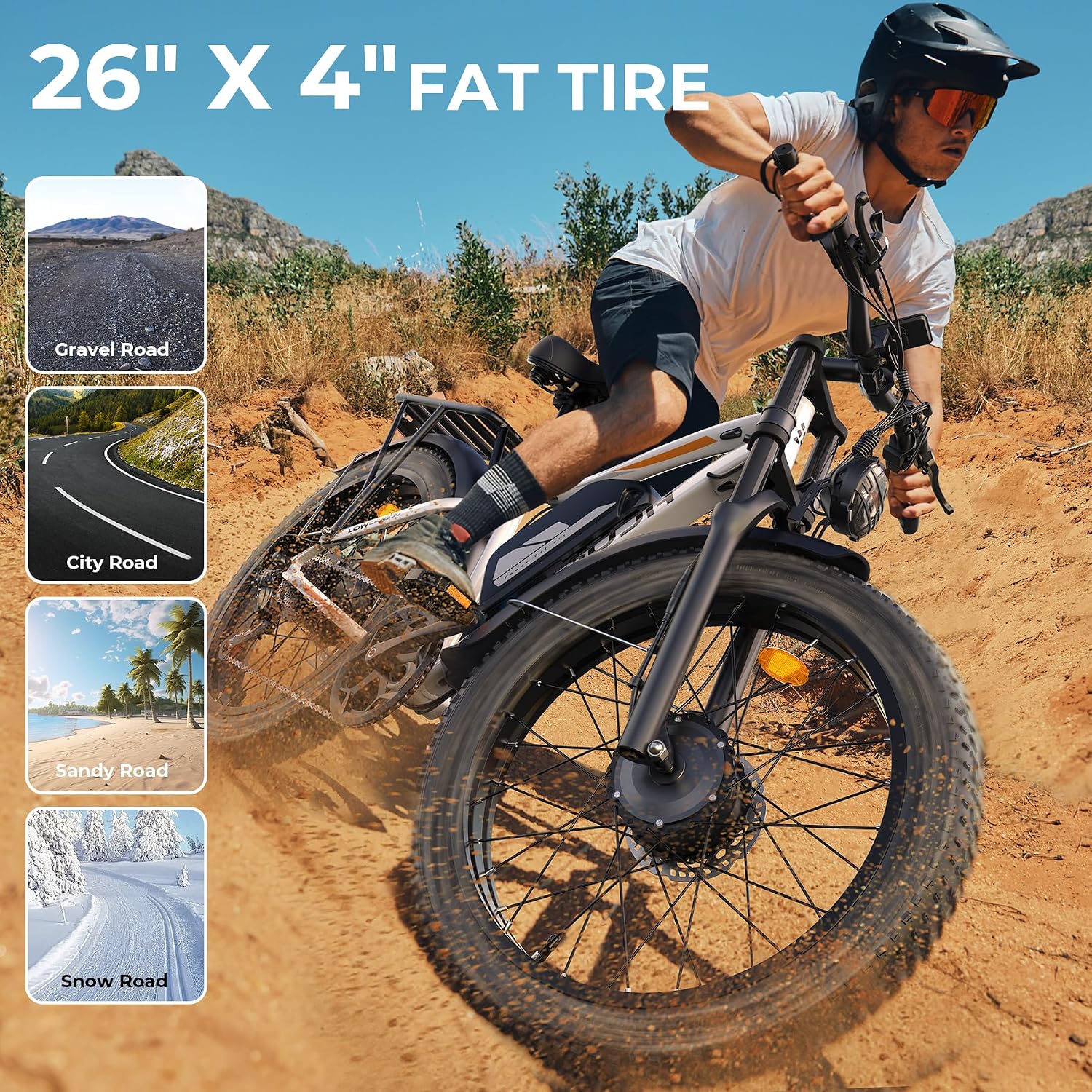 6000W Max 50 MPH up to100 Mile Dual Motor E-Bike for Adults, 60V 1200Wh Long-Lasting Battery with 26' Fat Tire All Terrain Adults with Adventure and Commuting Electric Bike