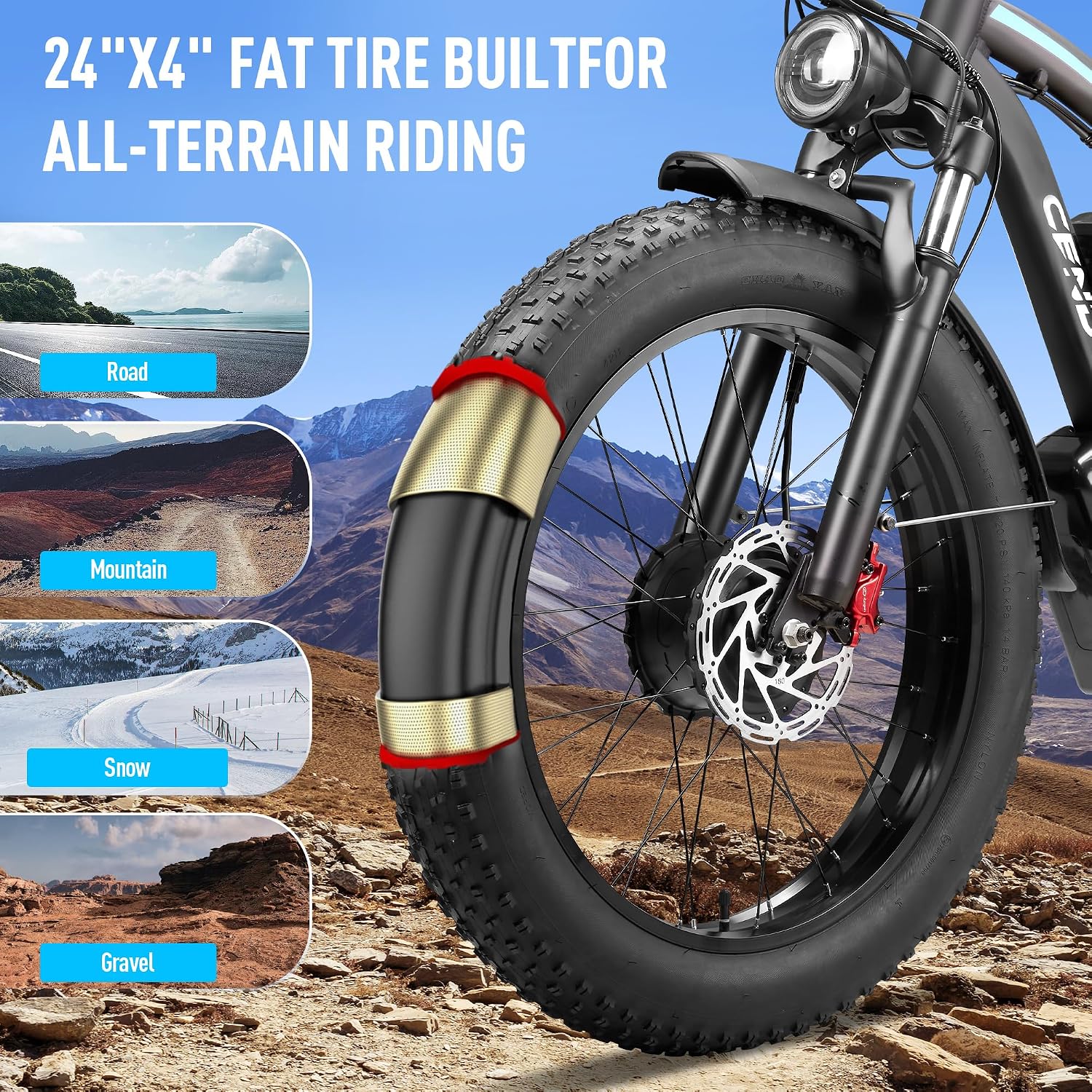 Electric Bike for Adults, 8000W Peak Dual Motor 58V 36Ah Long Range Ebike, 47MPH Fast Electric Bicycle, Dual Hydraulic Brakes, 24' Fat Tire E-Bike for Commuter Mountain Off-Road All-Terrain