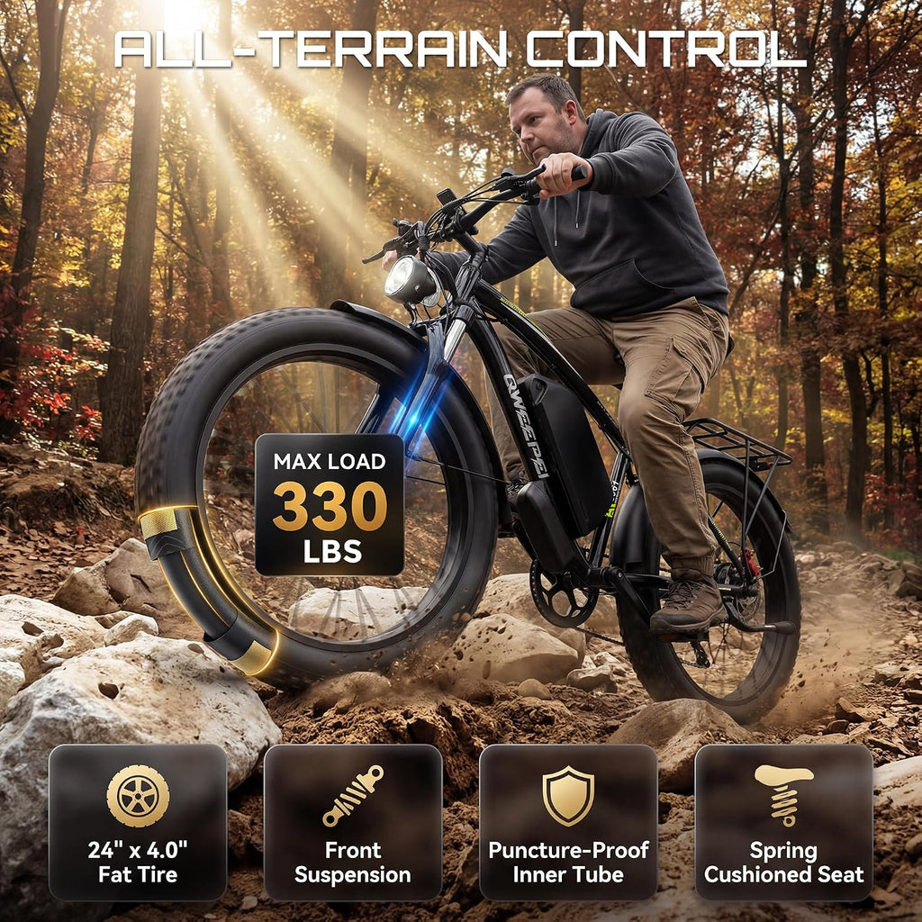 Peak 9000W Dual Motor Ebike Max 47MPH Electric Bike for Adults 52V 34AH Battery 105 Miles Range 24 Inch Fat Tire Fast Electric Bicycles for Snow Off-Road Commuter Mountain E Bike