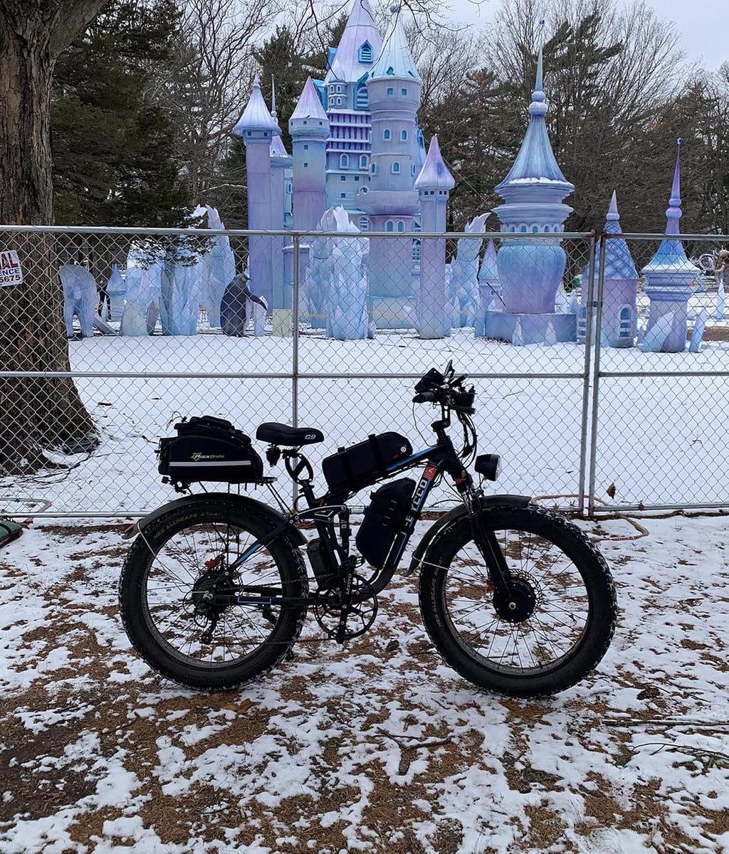 E·Bycco 6000W Peak Dual Motor Electric Bike for Adults, 52V 32AH Battery, Max 45MPH & 100Miles, Full Suspension, Hydraulic Brake, Fat Tire E-Bikes for Men Women