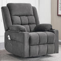 Ketaiyou Swivel Rocker Recliner Chair for Adults with Massage and Heat, Cup Holders and Side Pockets, Glider Rocking Reclining Single Sofa Chair for Living Room(DK Grey)