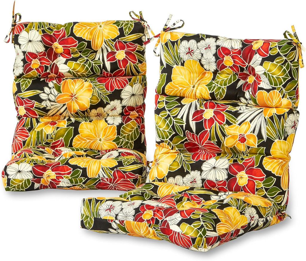 Greendale Home Fashions Outdoor 44x22-inch High Back Chair Cushions (Set of 2), Aloha
