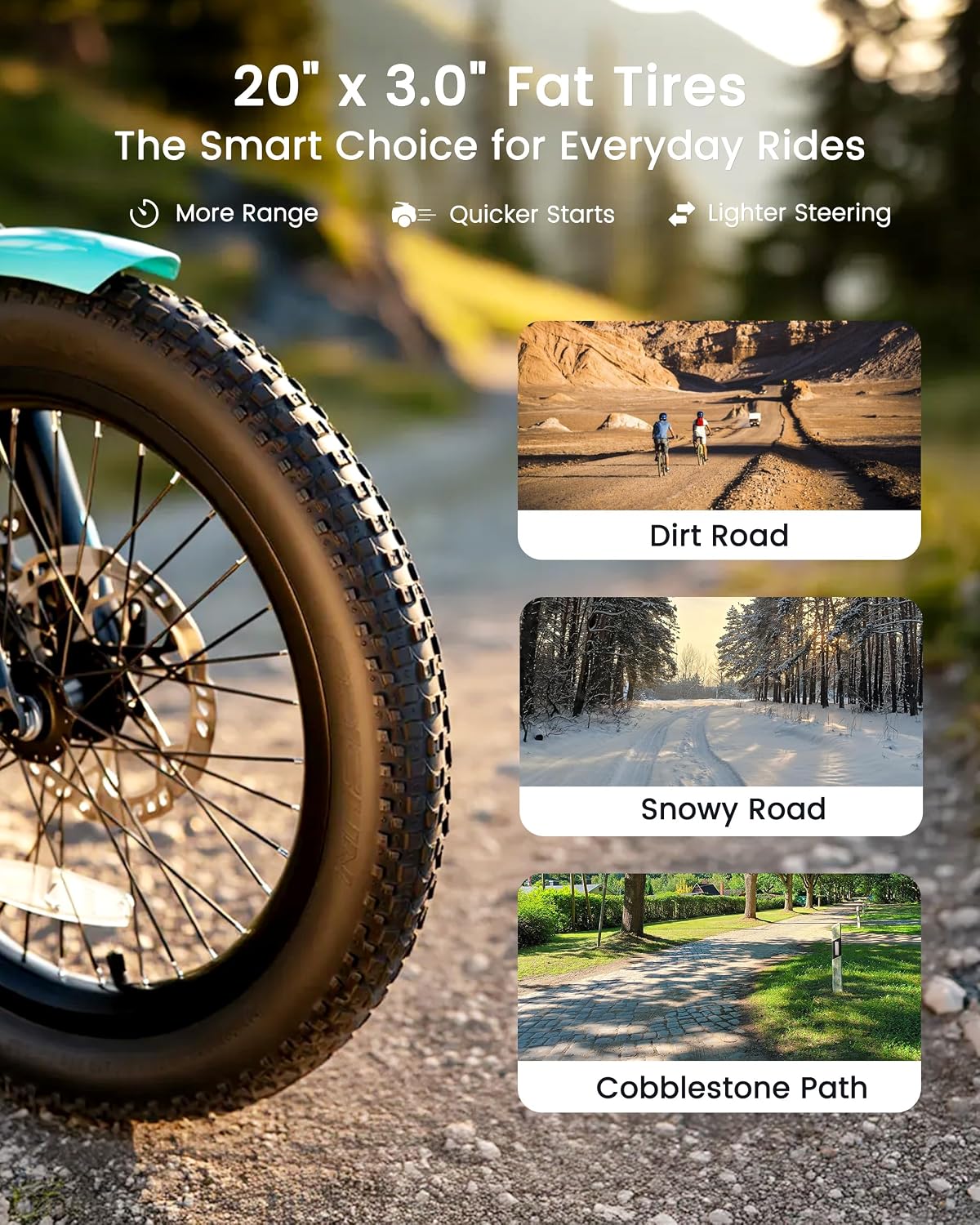 MOONCOOL Electric Trike for Adults, 500W/750W 48V Electric Tricycle for Adults, 20'x3.0' Fat Tire 3 Wheel Electric Bike, Folding Aluminum Adult Tricycle with Removable Battery