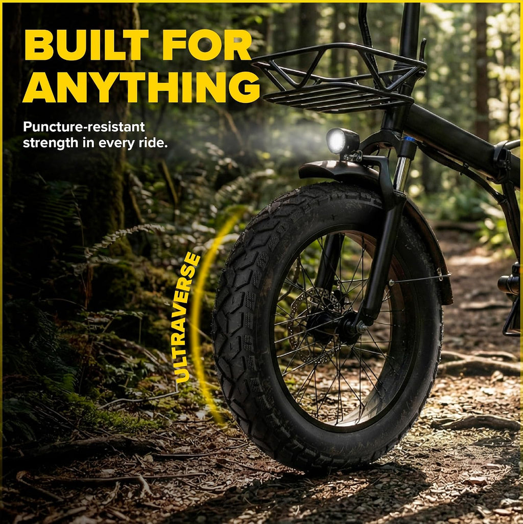 ULTRAVERSE 20x3.0 E-Bike Fat Tire - Robust, High-Performance 20inch Fat Tyre for MTB and Ebikes, Durable All-Terrain Directional Tread, Superior Density for Street & Trail Adventures-2 Units