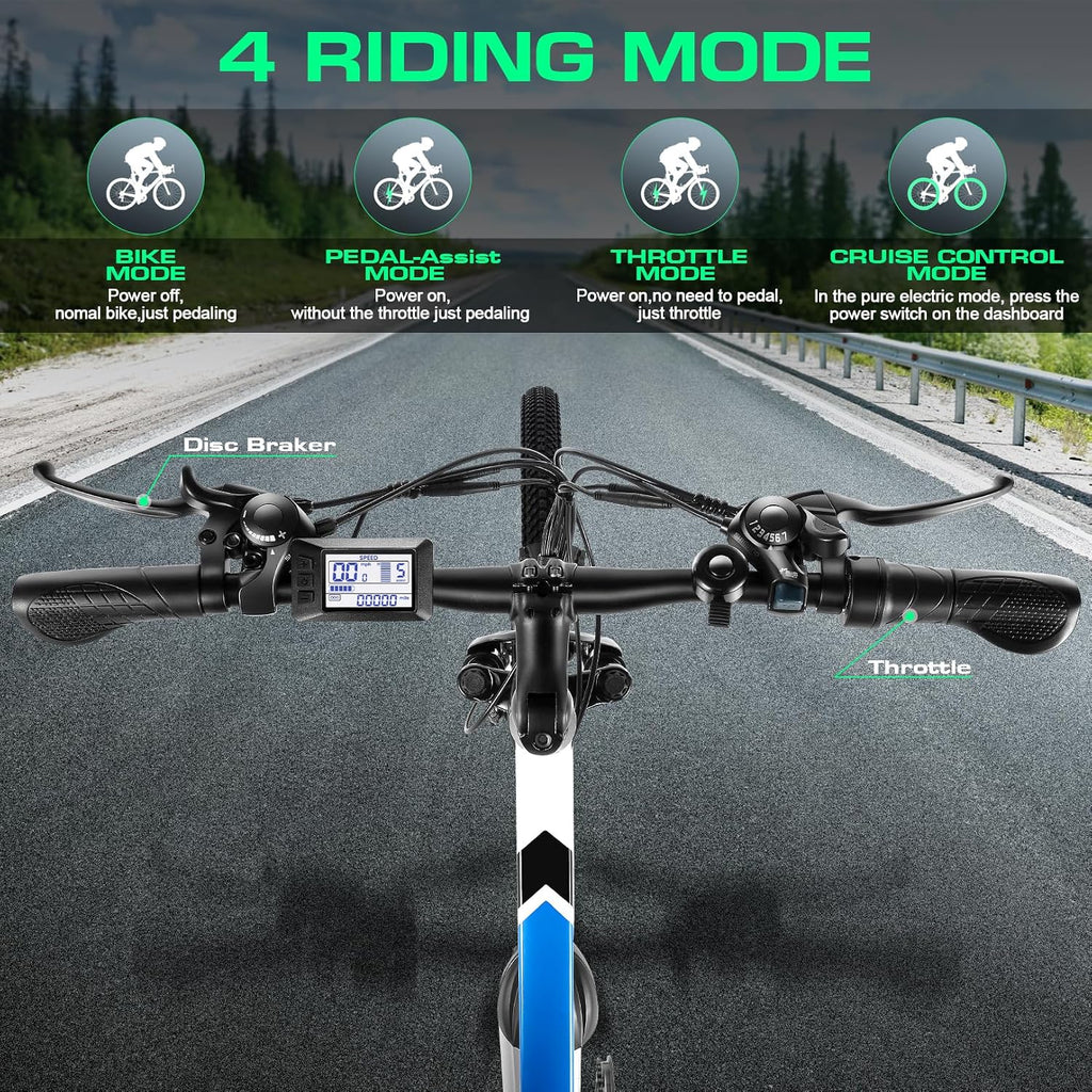 Vivi Electric Bike for Adults, Peak 750W Ebike 26' Electric Mountain Bike, 20MPH Adult Electric Bicycles Commuter Ebike with 48V Battery, Up to 50 Miles, 21 Speed, SGS Certified to UL2849