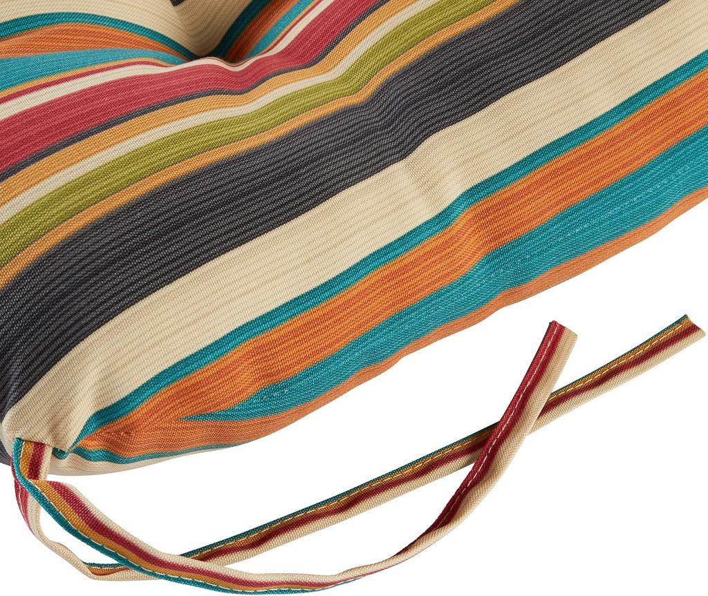 Greendale Home Fashions Outdoor 42x21-inch Seat/Back Chair Cushion (Set of 2), Adobe Stripe