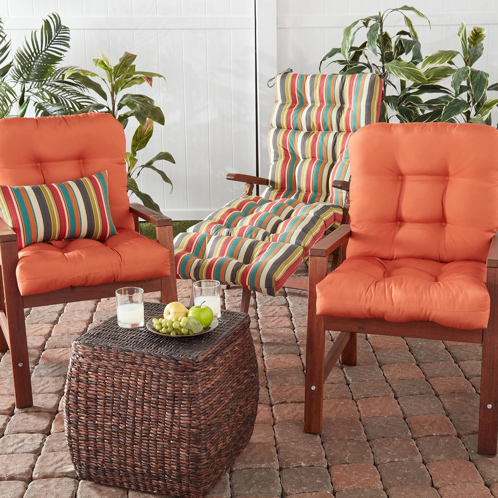 Greendale Home Fashions Outdoor 42x21-inch Seat/Back Chair Cushion (Set of 2), Sunrise