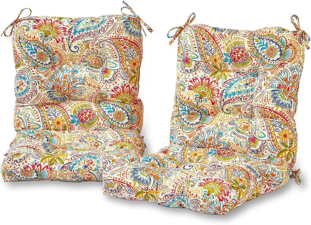 Greendale Home Fashions Outdoor 42x21-inch Seat/Back Chair Cushion (Set of 2), Jubilee