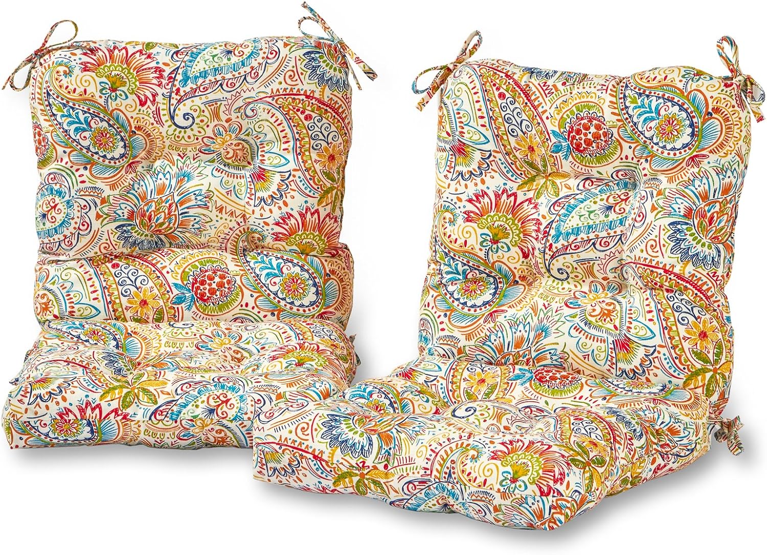 Greendale Home Fashions Outdoor 42x21-inch Seat/Back Chair Cushion (Set of 2), Jubilee