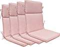 Indoor Outdoor High Back Chair Cushions Replacement Patio Chair Seat Cushions Set of 4 ( Mixed Coral/White)