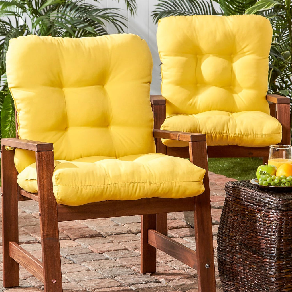 Greendale Home Fashions Outdoor 42x21-inch Seat/Back Chair Cushion (Set of 2), Sunburst