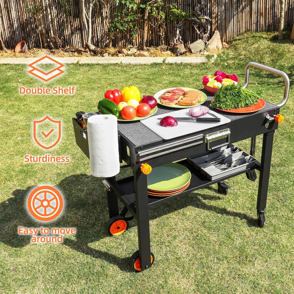 Blackstone Portable Grill Table - Movable Stand for 17 or 22 inch Griddle with Wheels