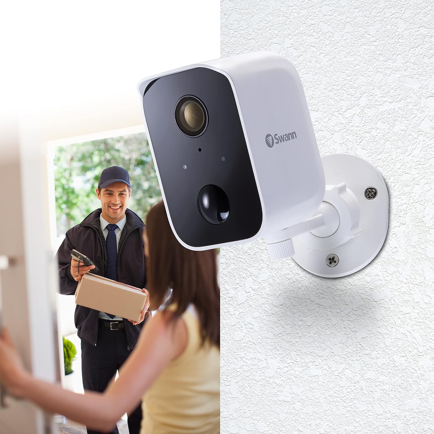 Swann CoreCam Wireless Security Camera, 1080P HD for Indoor/Outdoor Home, 2-Way Talk & Siren, Heat Motion Detection, Night Vision, IP65, 24/7, Local 32GB & Cloud Recording, 1 Pack