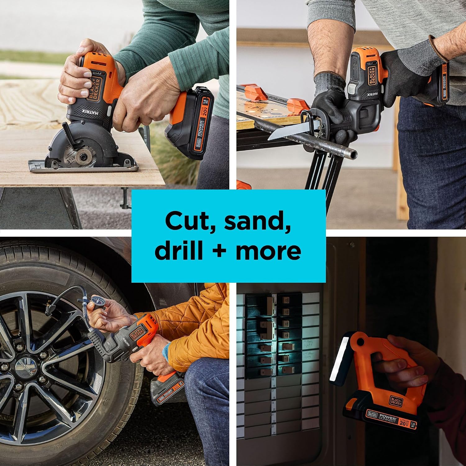 BLACK+DECKER MATRIX 20V MAX Power Tool Combo Kit, Cordless Power Tool Set with Battery and Charger Included, 10 Piece (BDCDMT1210KITC1