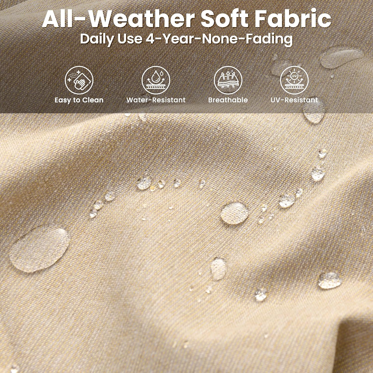 ovios 6 Pieces Patio Furniture Set with 30 inch Fire Pit Table, Outdoor Wicker Sofa Couch Loveseat, Swivel Rocking Glider Chairs, Modern Conversation Set, Brown Rattan, Beige