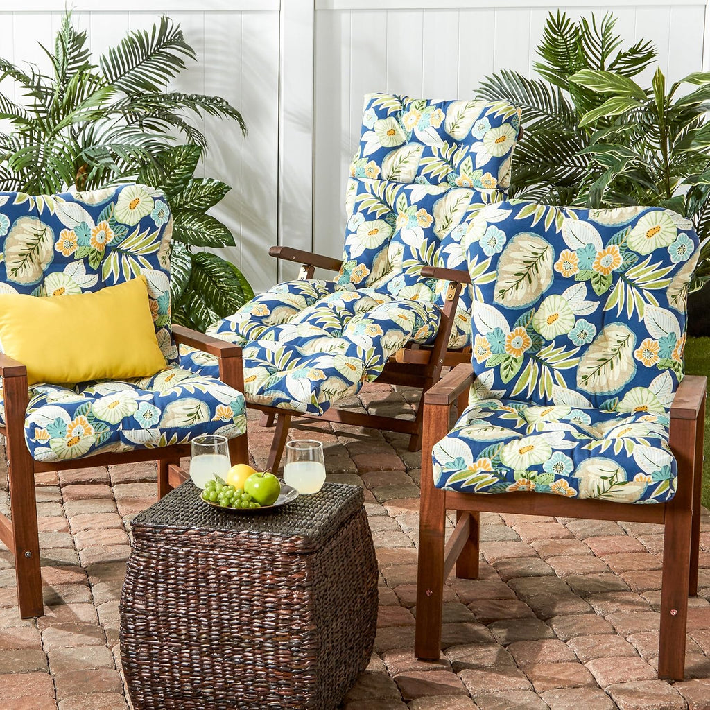 Greendale Home Fashions Outdoor 42x21-inch Seat/Back Chair Cushion (Set of 2), Magnolia Floral