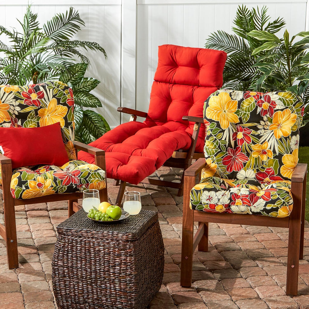 Greendale Home Fashions Outdoor 42x21-inch Seat/Back Chair Cushion (Set of 2), Aloha
