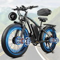 Upgraded Peak 8000W Ebike for Adults Dual Motor Electric Bike - 220NM 47MPH 24' Fat Tire Bike with 58V Max-Output 36AH Certified Battery LCD Display Electric Bike -Blue