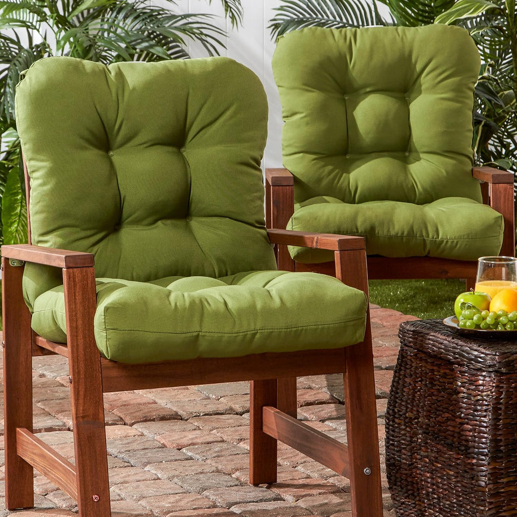 Greendale Home Fashions Outdoor 42x21-inch Seat/Back Chair Cushion (Set of 2), Juniper