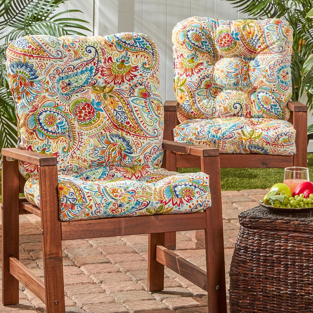 Greendale Home Fashions Outdoor 42x21-inch Seat/Back Chair Cushion (Set of 2), Jubilee