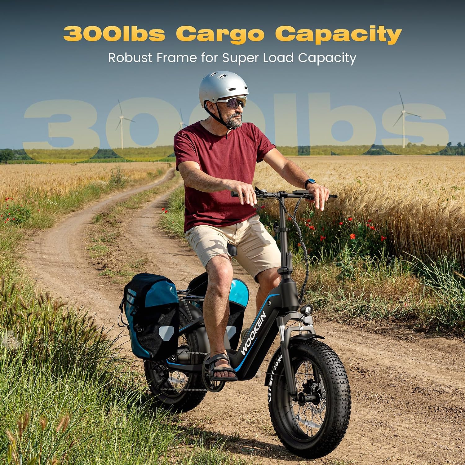 Wooken Electric Bike for Adults, 48V 624Wh Removable Battery Ebike with 60 Miles Long Range, 1000W Peak Brussless Motor, 20×4.0' Fat Tire E Bike,Step-Thru Electric Bicycle, SGS Certified to UL 2849