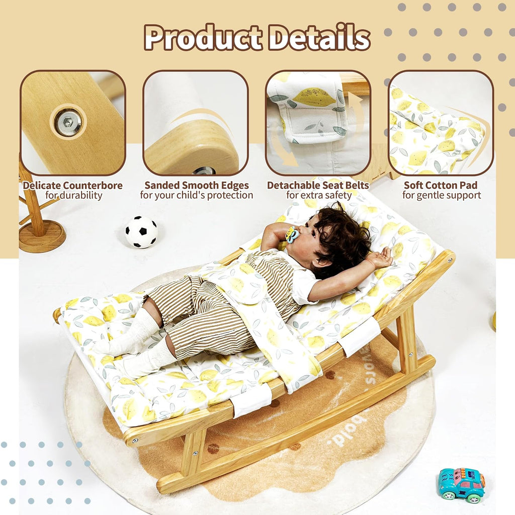 Damoch Family® MULTI Baby Lounger, Toddler Recliner & Kid Rocker - Childhood Easy Relax Helper | Baby Swing Chair, Toddler Relaxing Chair, Kid Rocking Chair - Soothing & Relaxing | 100lbs Weight Limit
