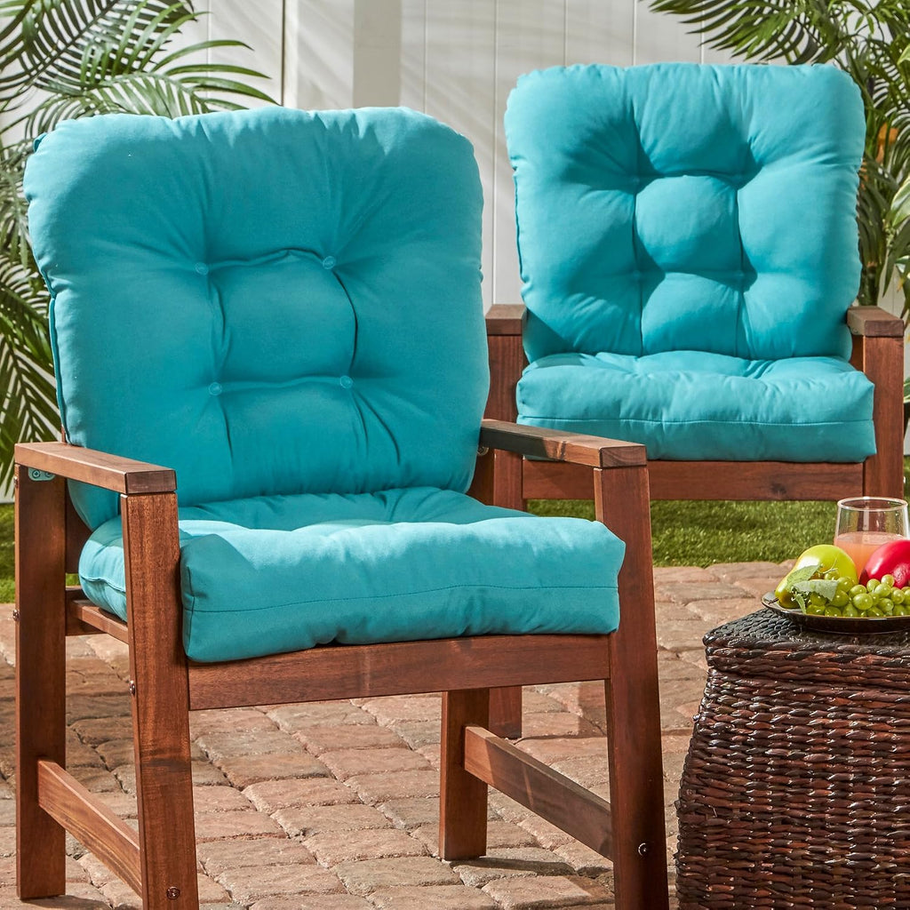 Greendale Home Fashions Outdoor 42x21-inch Seat/Back Chair Cushion (Set of 2), Arctic