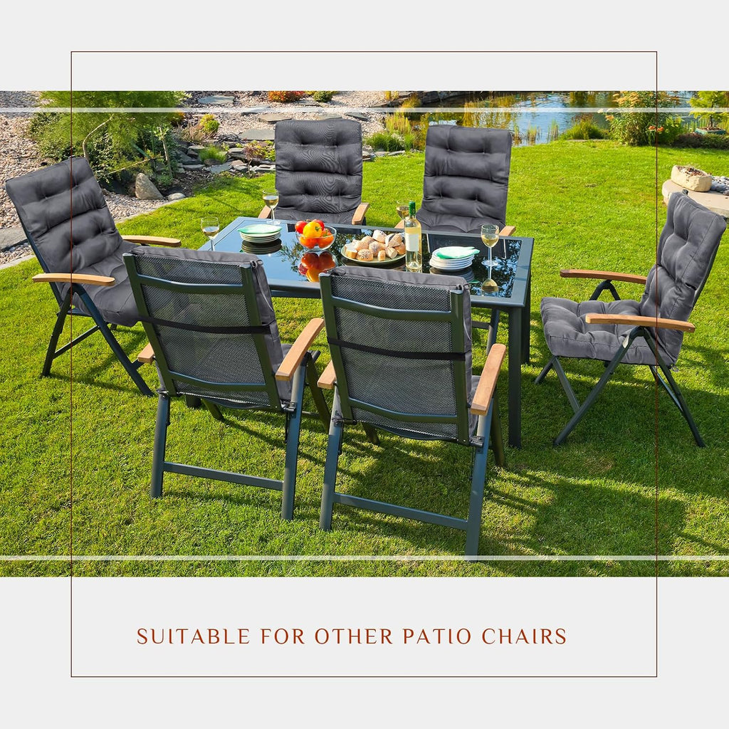 Hoteam 6 Set Patio Chair Cushions Outdoor 20 x 40 Inch High Chair Patio Cushion for Outdoor Furniture Waterproof Seat Rocking Indoor Thickened Pad(Solid Color Style,Gray)